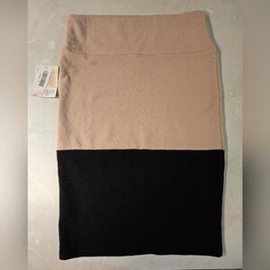 Lularoe Cassie Two-Tone Skirt - Black and Tan, *NWT* Size Medium